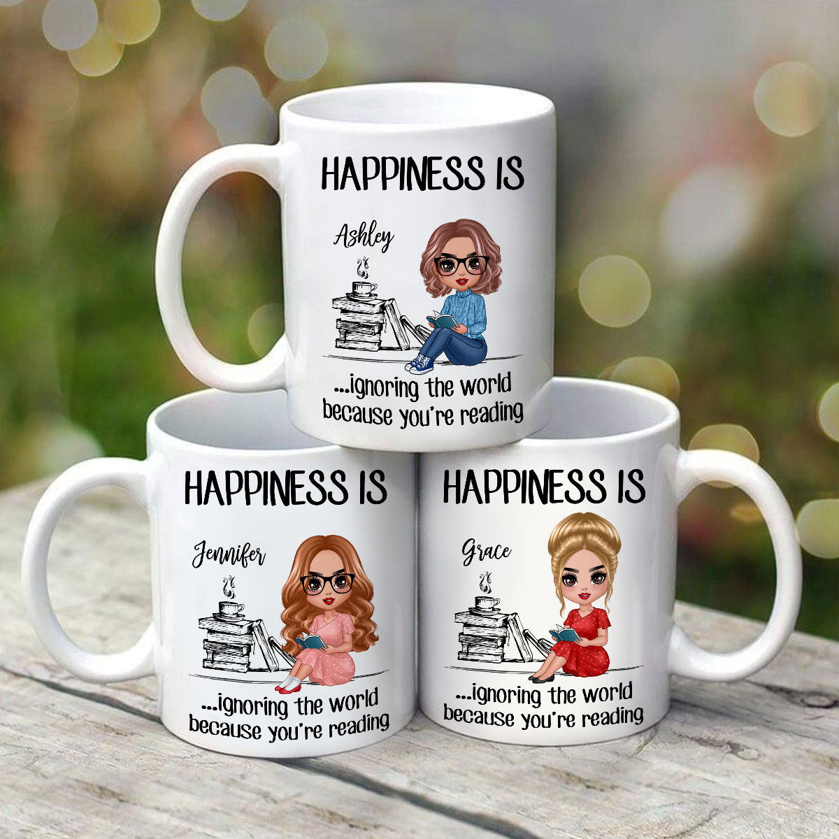 Happiness Is Ignoring The World Because You‘re Reading Book Personalized Mug