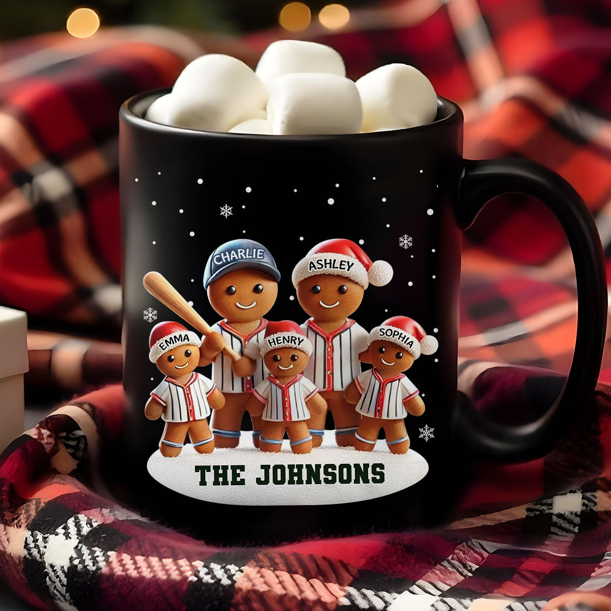 Baseball Gingerbread Family Sport Lover Personalized Mug