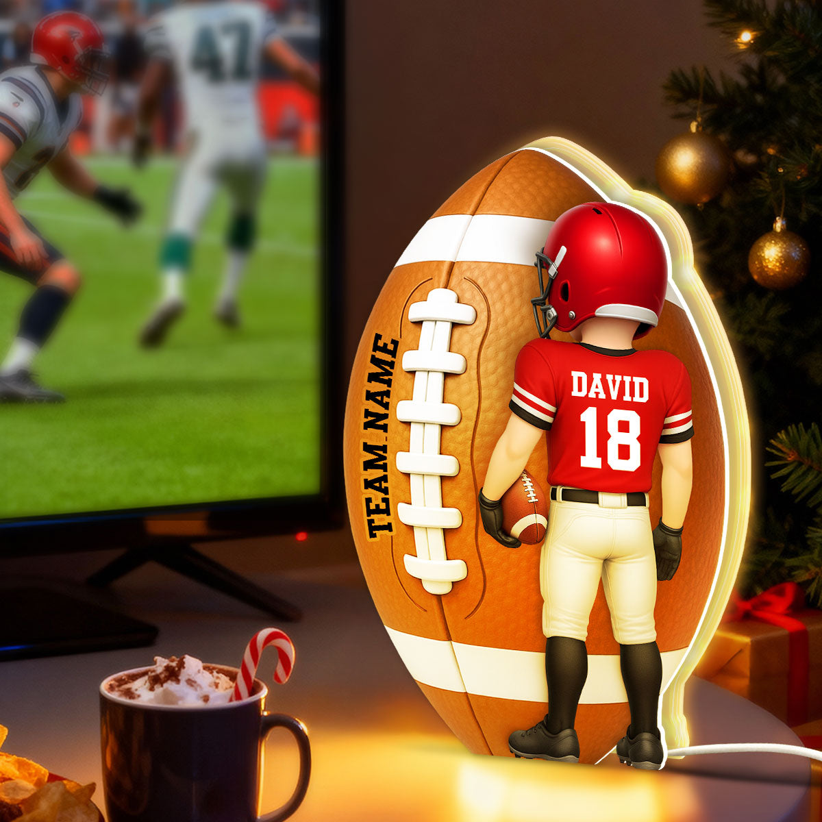 American Football - Personalized Light Box - Unique Christmas Gift For Sons, Grandsons, Boyfriend, Husband