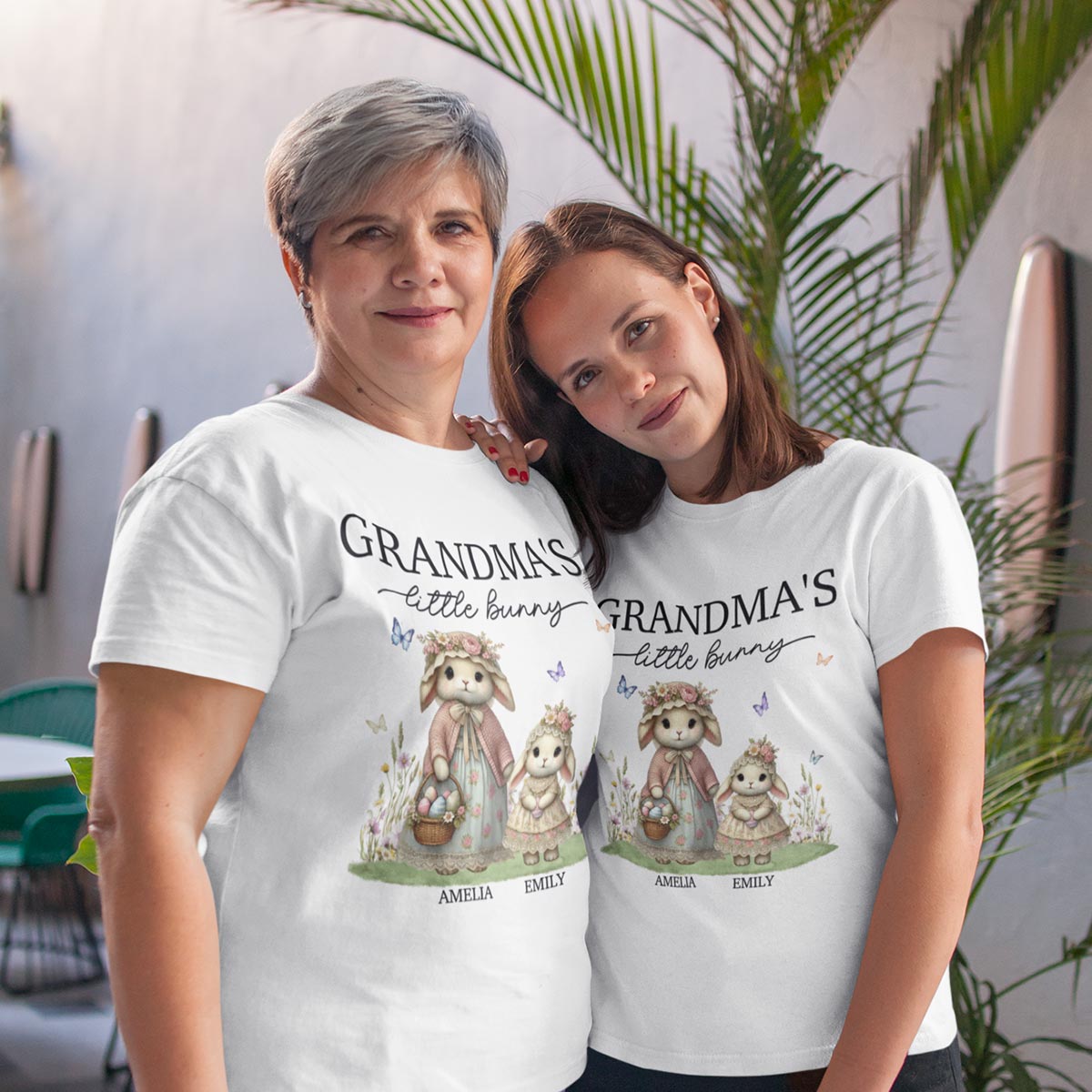 Vintage Grandma Bunny Easter Personalized Shirt