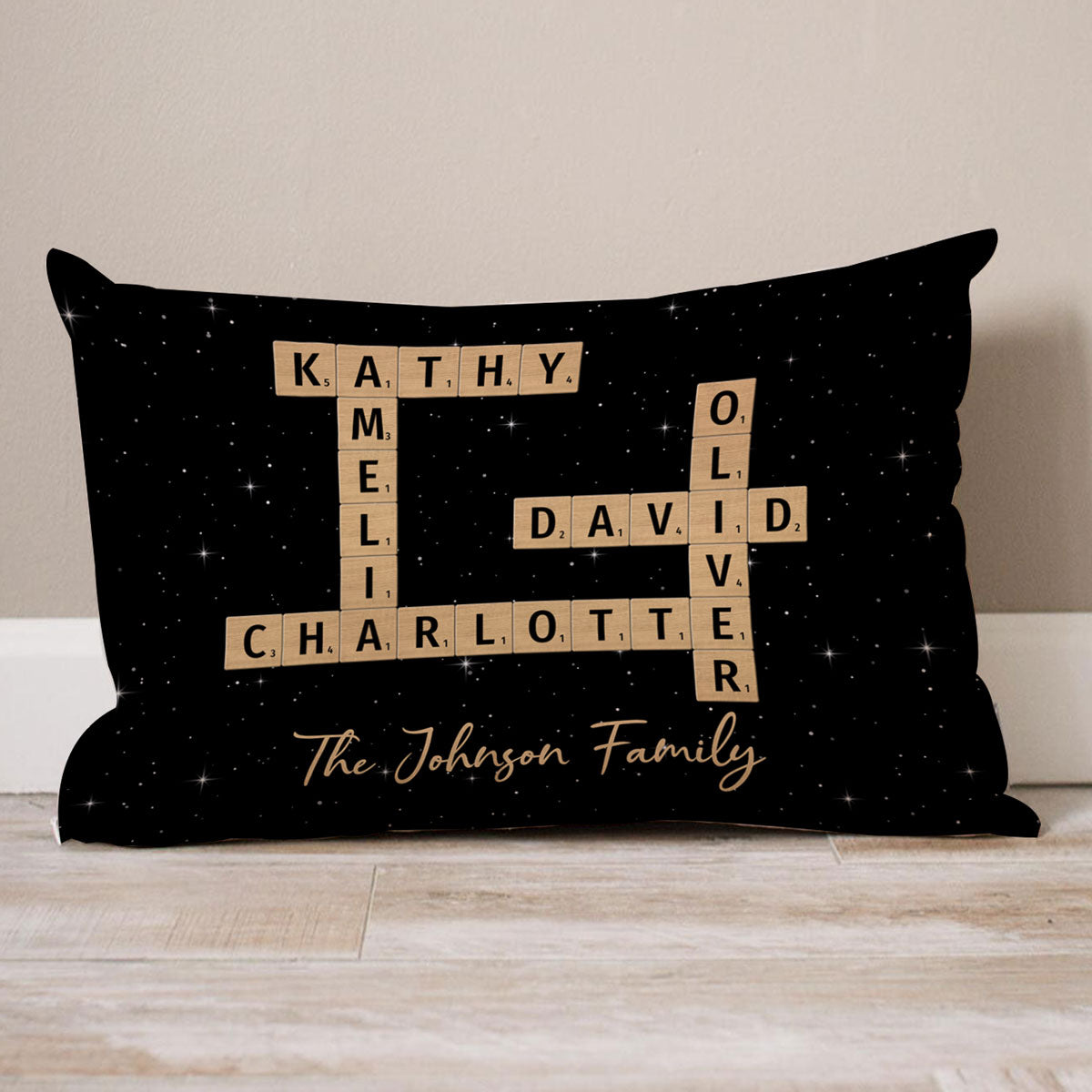 Family Crossword Puzzle Art Family Bond Personalized Rectangle Pillow