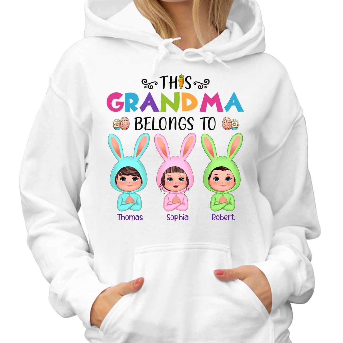 Easter This Grandma Belongs To Bunny Doll Kids Personalized Shirt