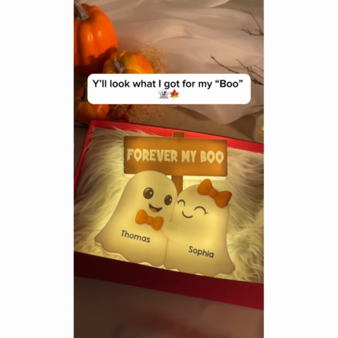 Halloween Boo Couple Personalized LED Light Box, Halloween Home Decoration