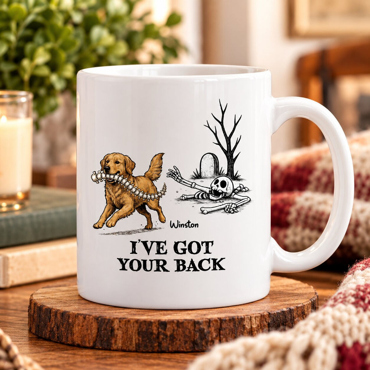 I've Got Your Back Dog Stealing Backbone - Personalized Mug - Funny Halloween Item For Dog Lovers