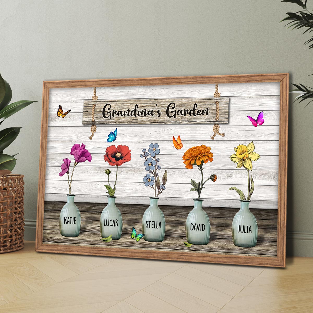 [FREE DELIVERY - Limited Time Offer] Custom Birth Month Flowers Poster, Gift For Grandma, Mom, Auntie