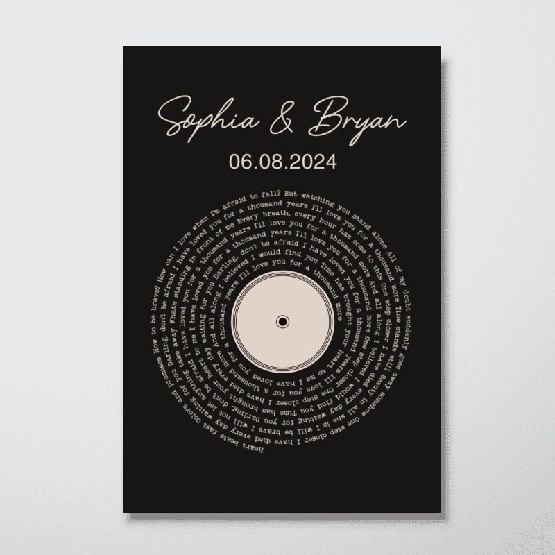 Custom Couple Favorite Song Vinyl Record Personalized Poster, Heartfelt Gift For Couple, For Him, For Her