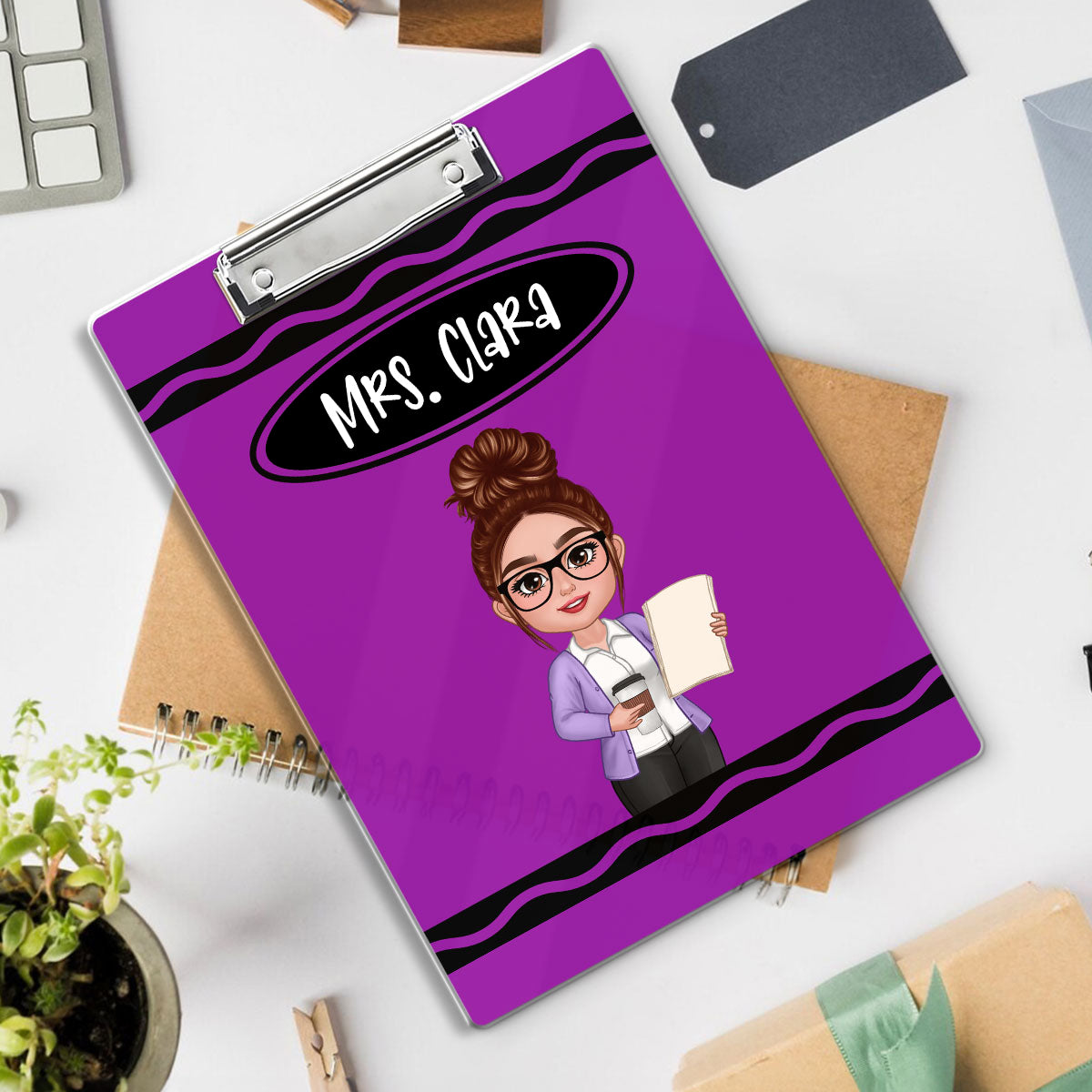 Teacher Crayon Personalized Clipboard