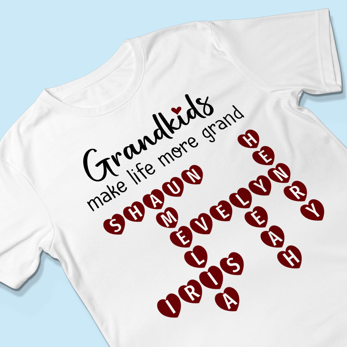 Grandkids Make Life Grand Heart Crossword Puzzle Personalized Shirt
