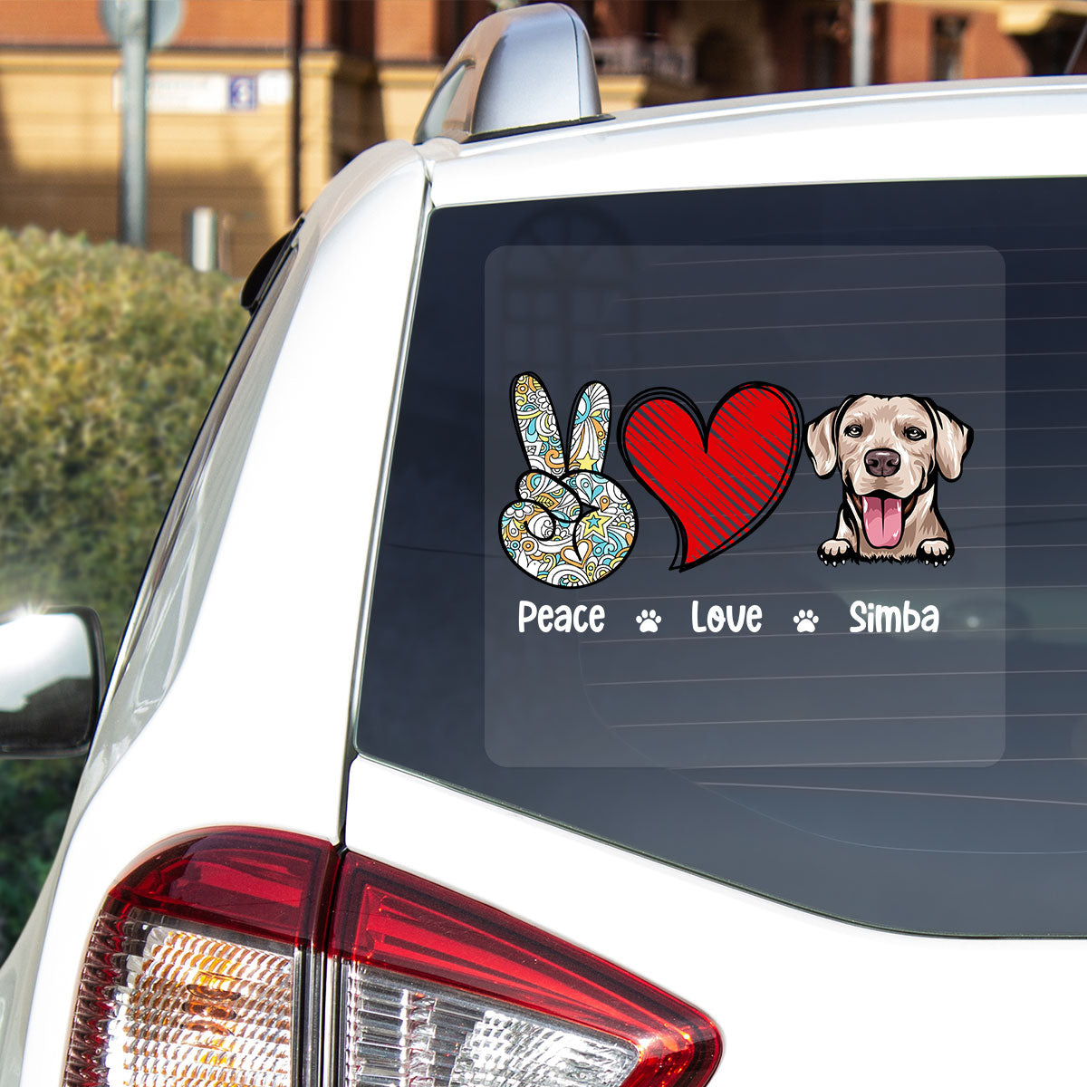 Peace Love Dog Cat Decor Gift For Pet Lover Personalized Decal