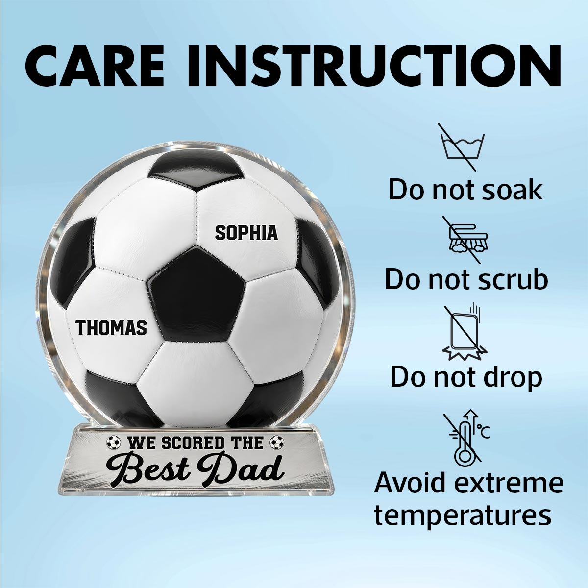 We Scored The Best Dad - Personalized Acrylic Block Plaque - Father's Day Gift For Soccer Dad
