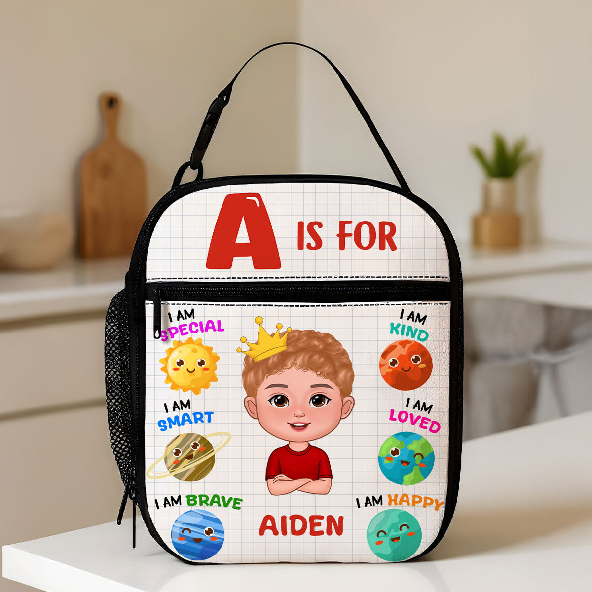 Back To School Gift for Kids, I Am Special Smart Brave Kind Loved Happy Personalized Lunch Bag