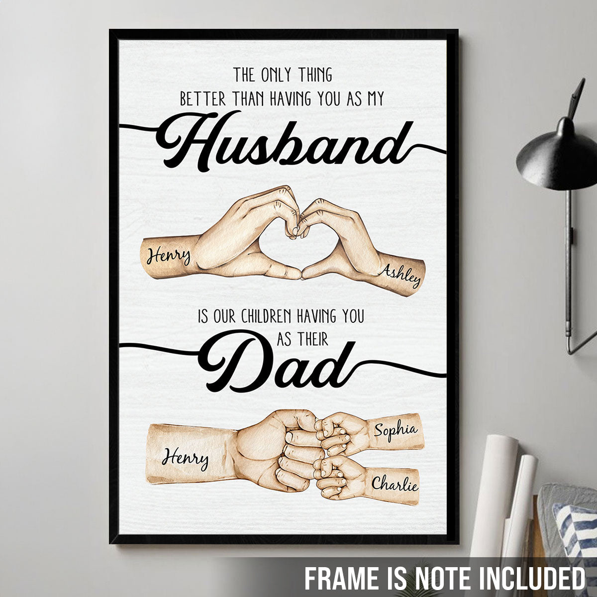 The Only Thing Better Husband Dad Hands - Personalized Poster - Gift For Dad, Gift For Husband, Gift For Grandpa