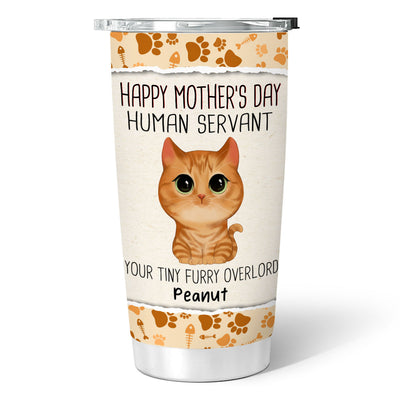 Watercolor Cute Cats Happy Mother‘s Day Cat Human Servant Personalized Tumbler