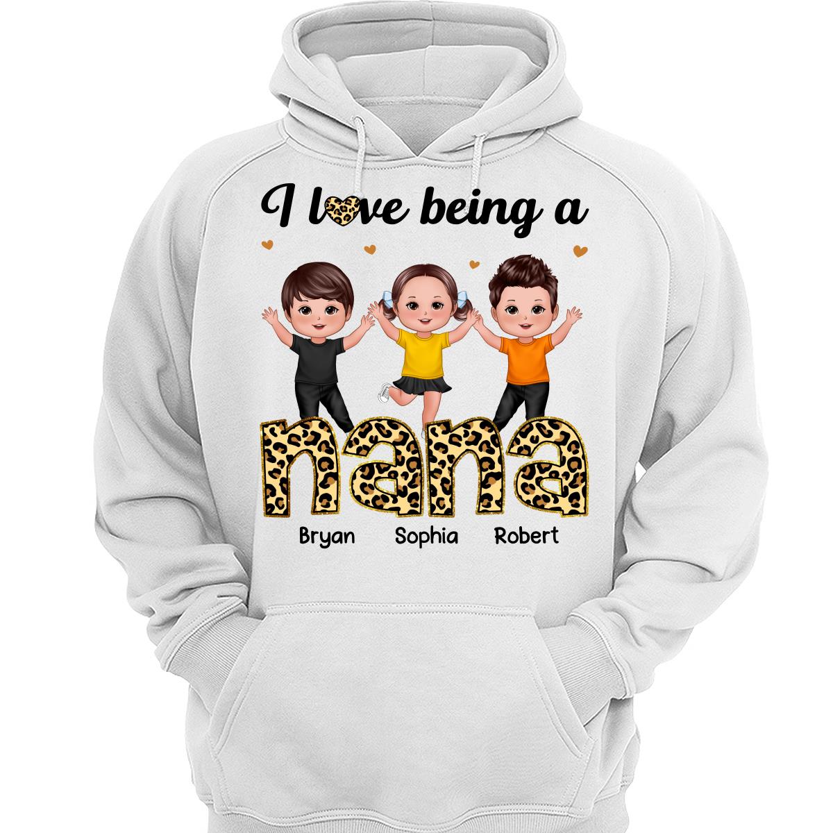 I Love Being Grandma Leopard Happy Kids Personalized Shirt