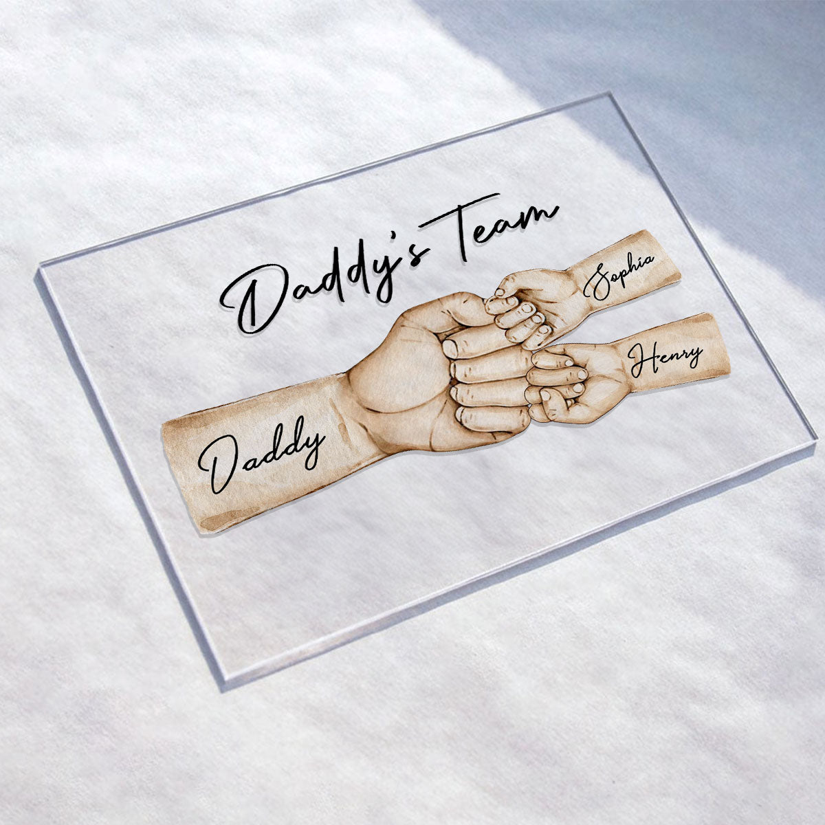 Daddy's Team Fist Bump Personalized Acrylic Plaque