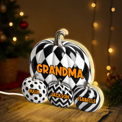3D Effect Grandma Halloween Patterned Pumpkins Personalized LED Light Box