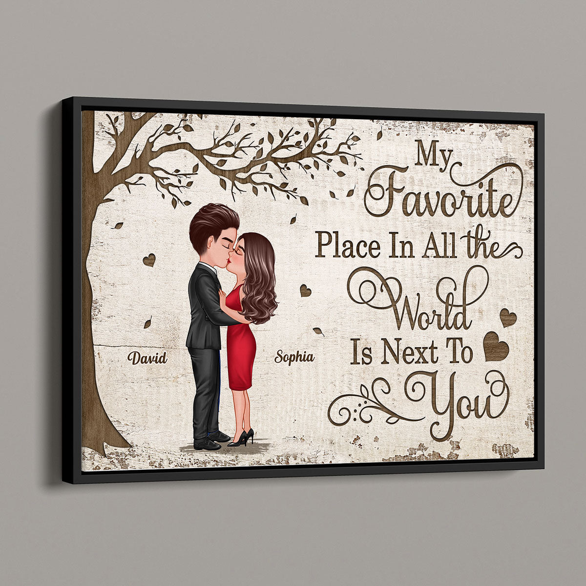 Favorite Place In All The World Kissing Couple Personalized Poster