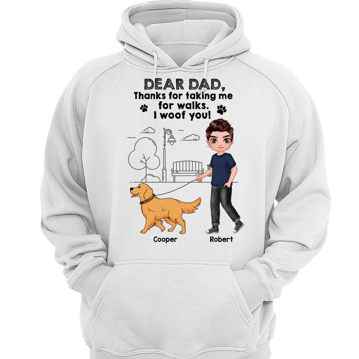 Dear Dog Dad Dog Mom Thanks For Taking Me For Walks Personalized Shirt