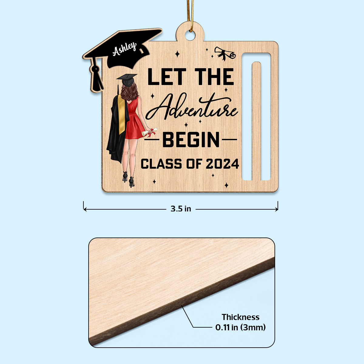 Let The Adventure Begin Personalized Holiday Money Holder Ornament, Christmas Gift