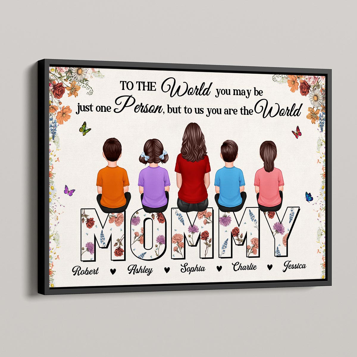 Custom Birth Month Flower Gift For Mom Mommy Personalized Horizontal Poster