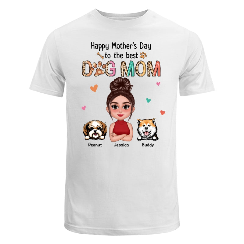 Happy Mother‘s Day To The Best Dog Mom Colorful Leopard Pattern Personalized Shirt