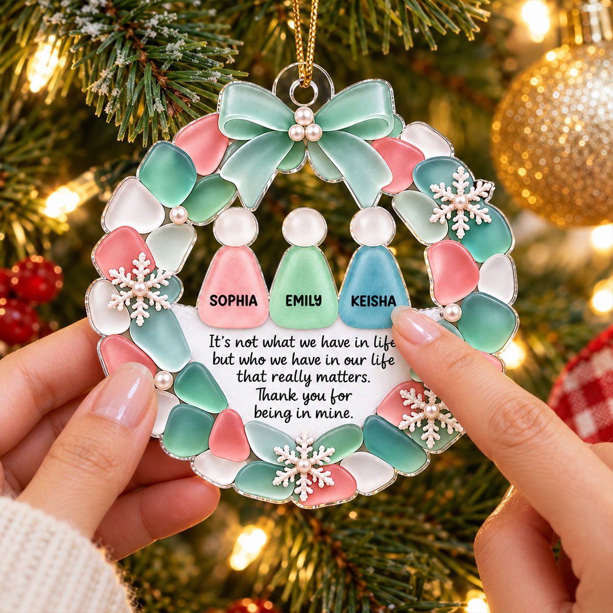 Best Friends Thank You For Being In My Life - Personalized Acrylic Ornament - Christmas Gift For Girls, Besties