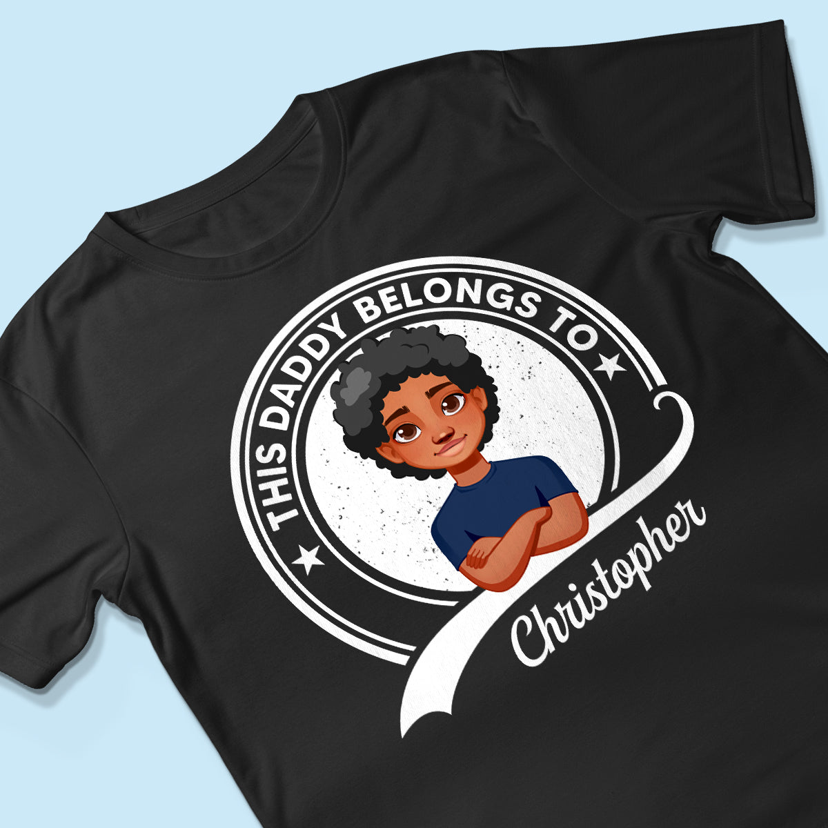 This Daddy Belongs To Retro Circle Personalized Shirt (Dark Color)