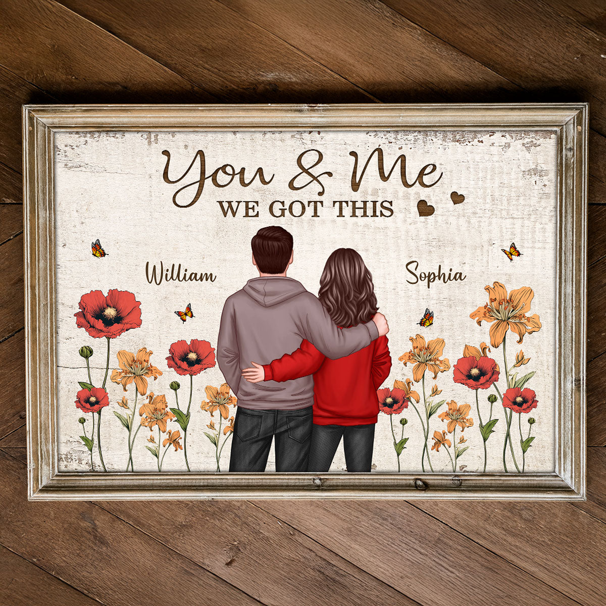 Couple Birth Month Flower Personalized Poster, Heartfelt Gift For Couple, For Him, For Her, Boyfriend, Girlfriend, Husband, Wife