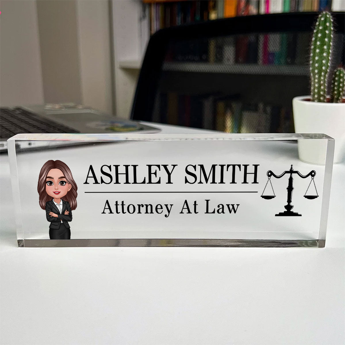 Lawyer Attorney Personalized Acrylic Desk Name Plate, Office Decor, Appreciation Gift, Graduation Gift