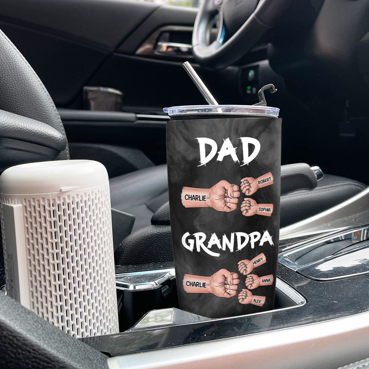 Dad Grandpa Fist Bump Personalized Tumbler, Gift For Dad, Grandpa