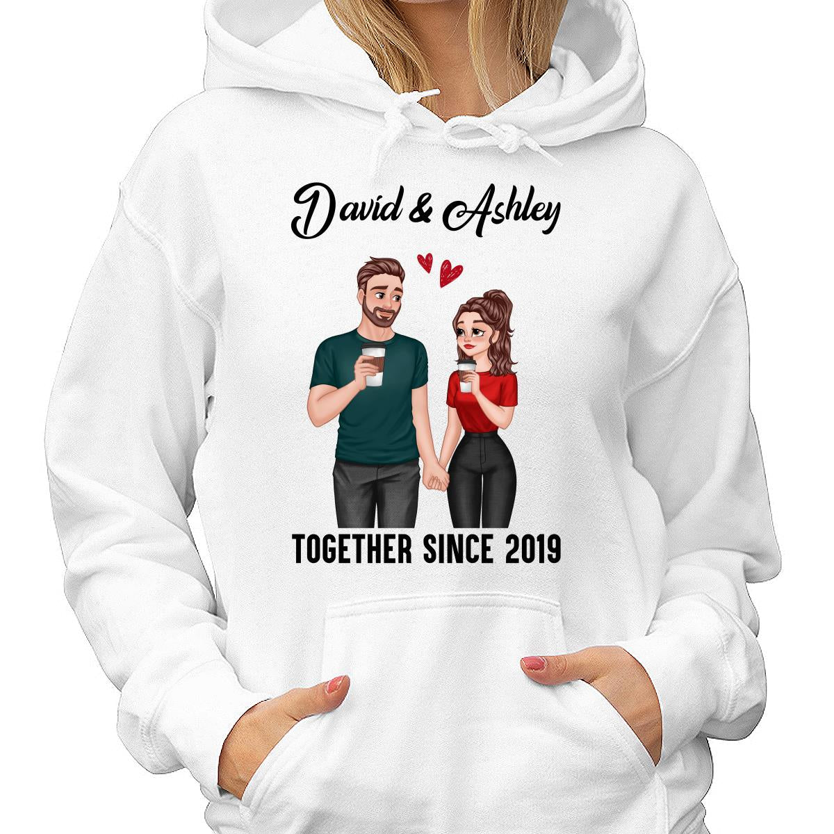 Cartoon Couple Hand In Hand Together Since Personalized Shirt
