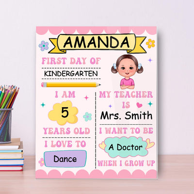 Groovy Style Acrylic First Day Of School Personalized Reusable Board Sign