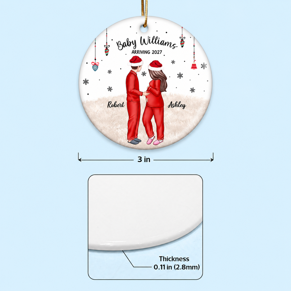 Pregnancy, New Mom Gift, Expecting Parent Gift - Personalized Ornament - New Mom Gift, Expecting Parent Gift