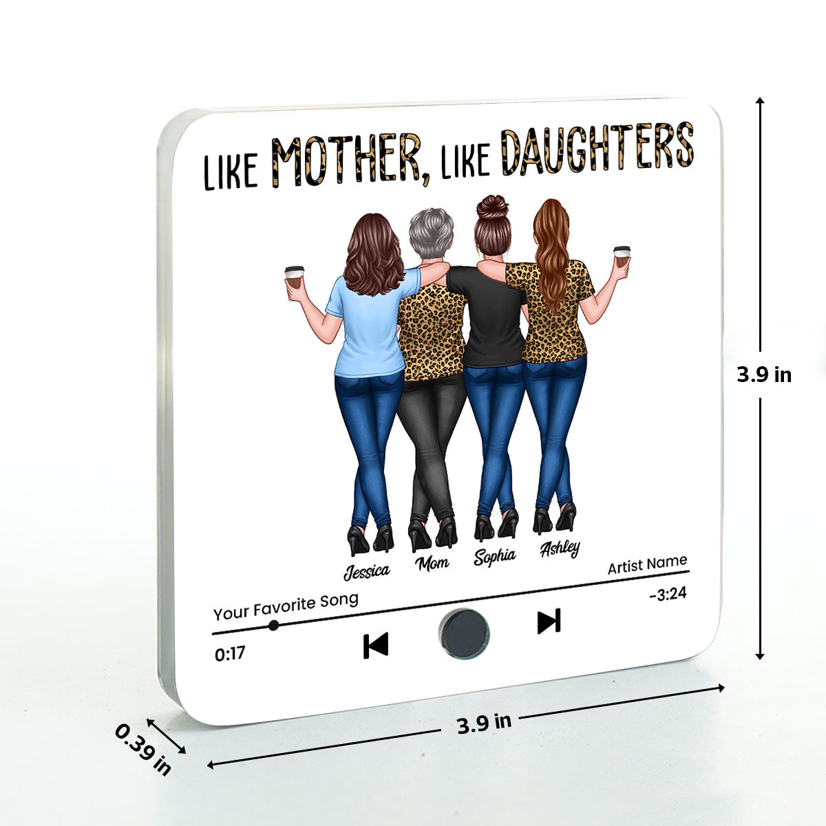 Mother Daughter Bond Can't Be Broken Personalized Music Fridge Magnet, Gift for Mom for Daughter