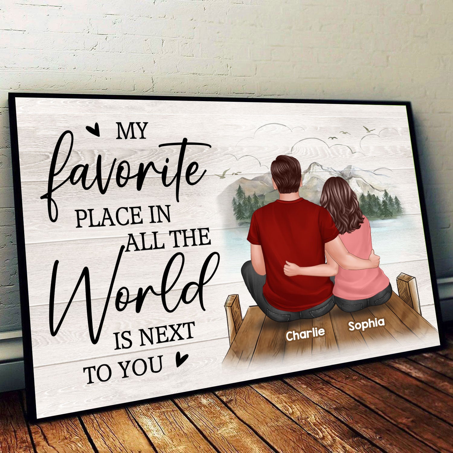Favorite Place In All The World Lake View Couple Personalized Poster