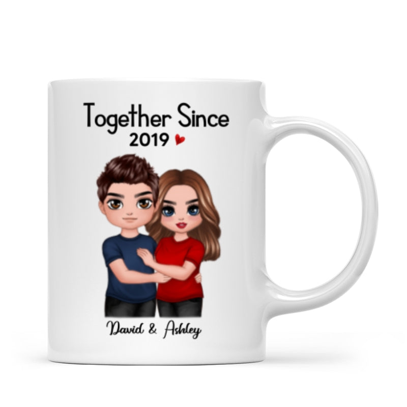 Standing Embracing Doll Couple Valentine‘s Anniversary Gift For Him Gift For Her Personalized Mug