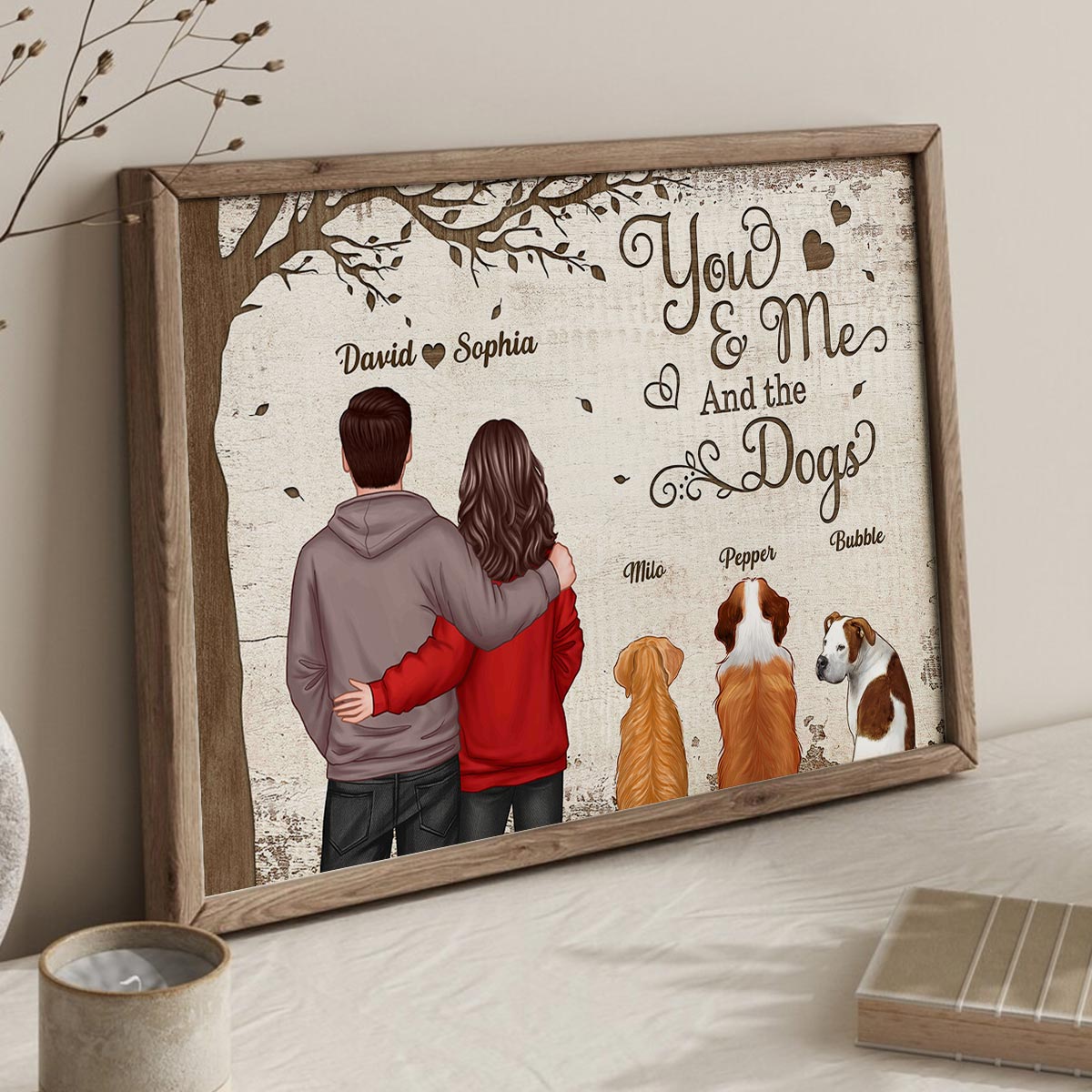 Couple And Dogs Cats Favorite Place Is Next To You Personalized Poster, Gift For Him, For Her, For Valentine's Day