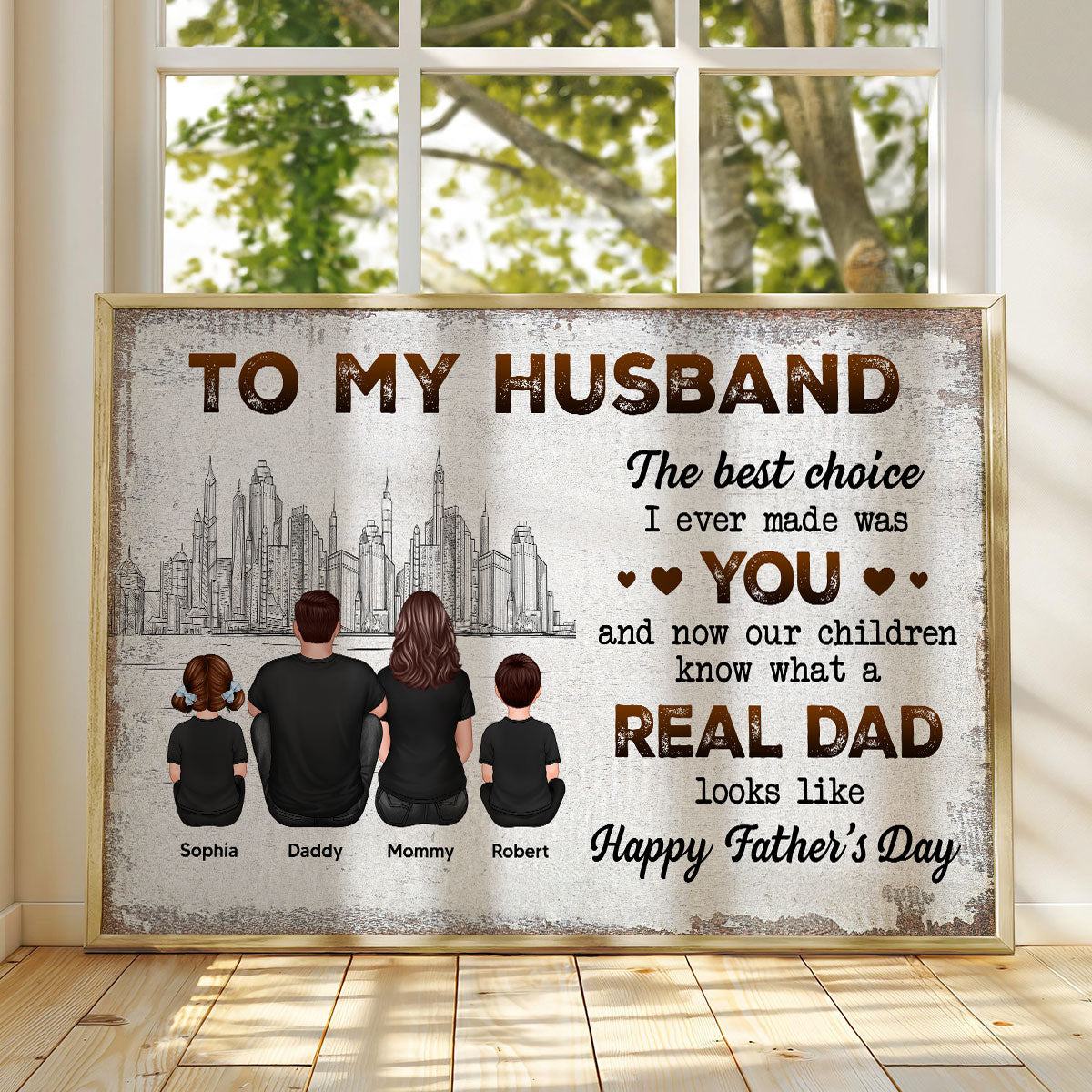 To My Husband Our Children Knows What A Real Dad Looks Like Personalized Poster, Gift For Bonus Dad