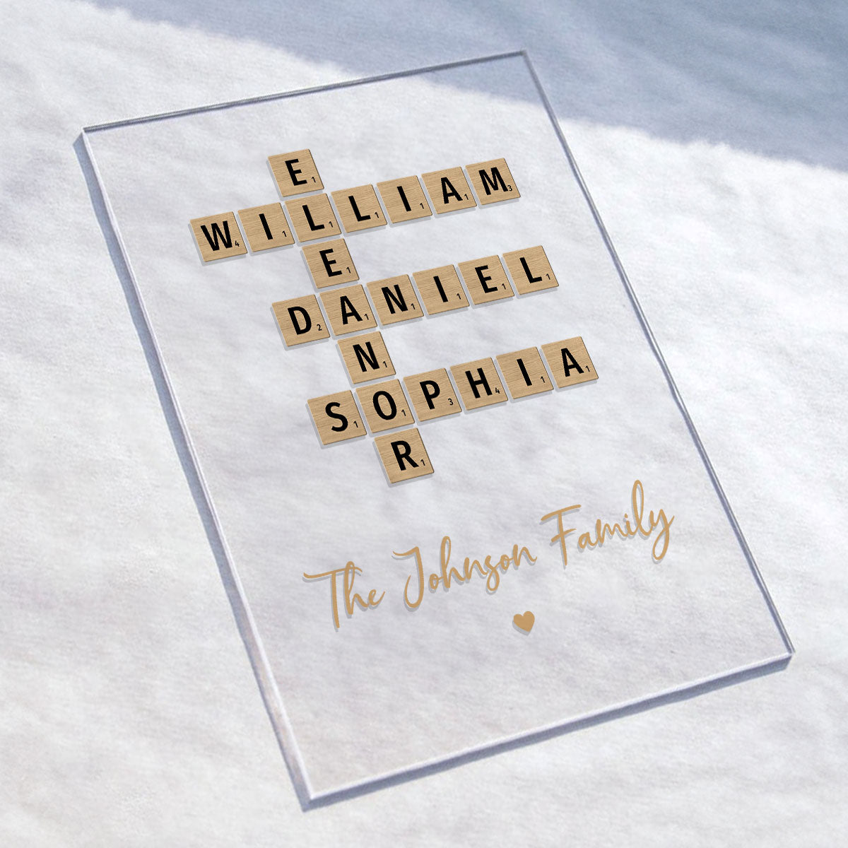 Family Crossword Art Created In A Moment, Treasured Forever Personalized Rectangle Acrylic Plaque