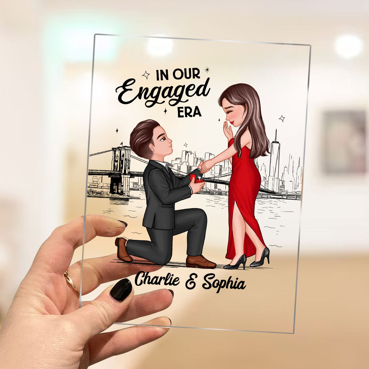 In Our Engaged Era Engagement Gift Personalized Acrylic Plaque