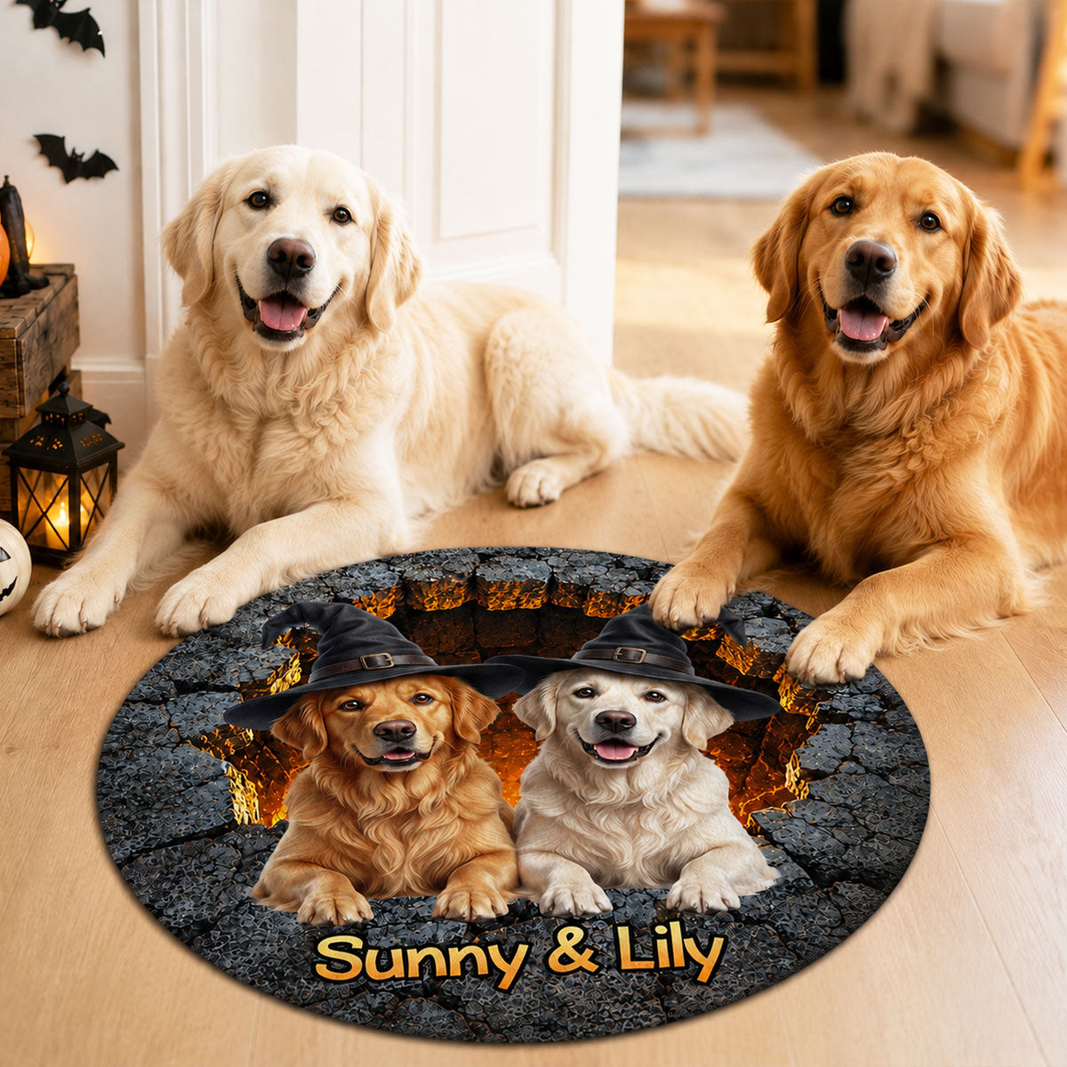 Trending Cute Dog Cat - Personalized Doormat - Halloween Gift For Dog Mom, Cat Mom