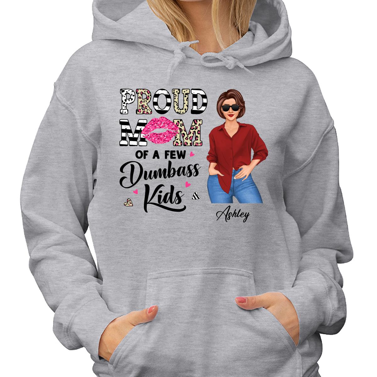 Proud Mother Of A Few Kids Leopard Lips Stripe Funny Gift For Mom Personalized Shirt