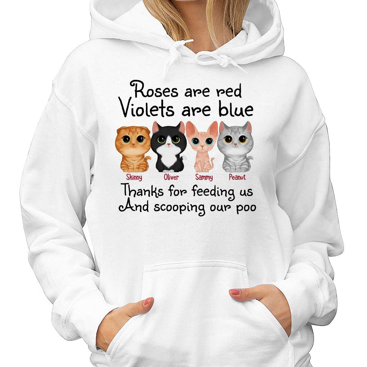 Thanks For Feeding Us Watercolor Cute Cats Personalized Shirt