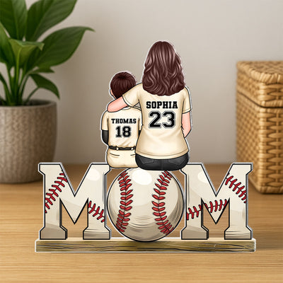 Baseball, Softball Mom And Kids Personalized Acrylic Block Plaque, Gift