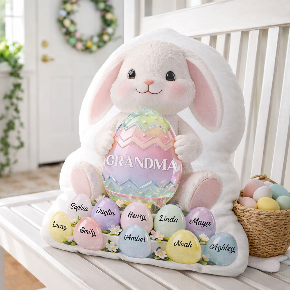Bunny Grandma Easter - Personalized Custom Shaped Pillow - Easter Decor for Grandma
