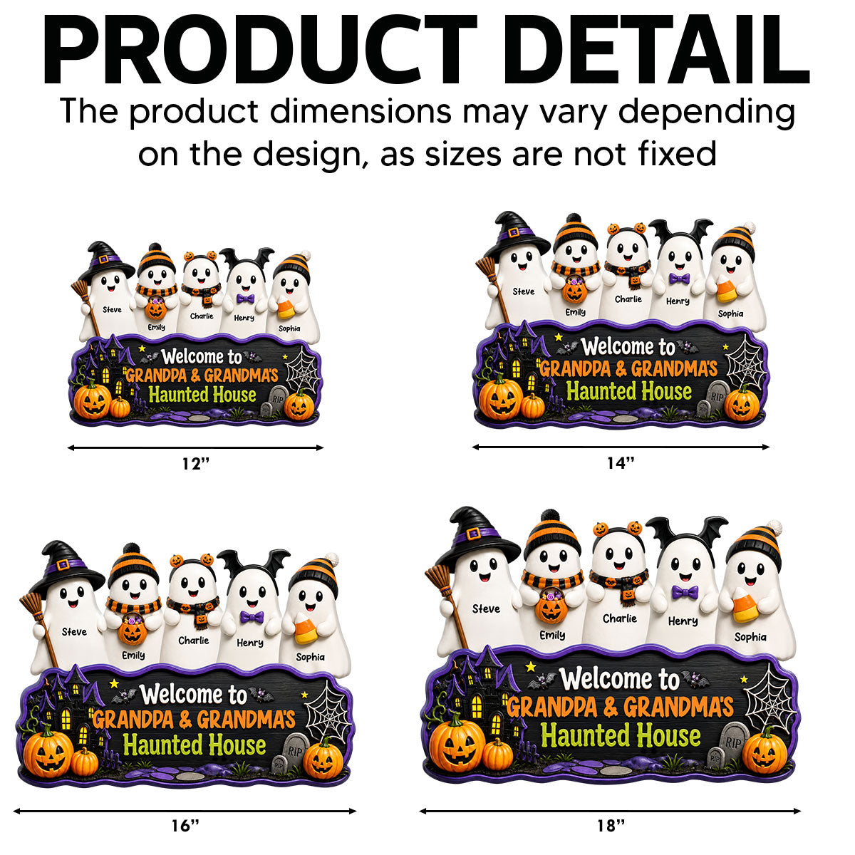 Halloween Grandpa Grandma's Boo Crew - Personalized Yard Sign - Halloween Decor For Grandparents