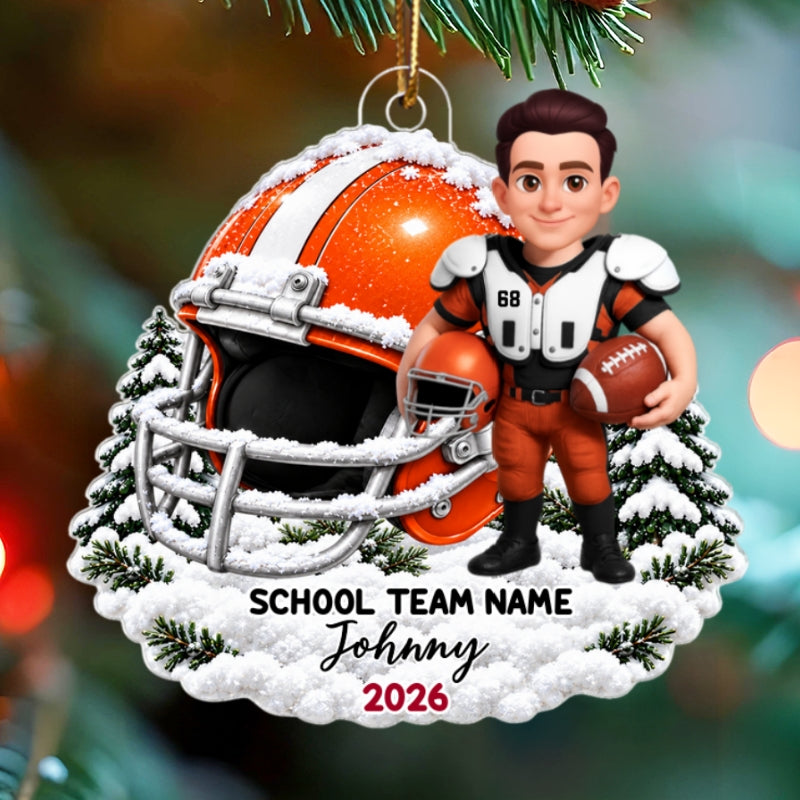 Football Design For Boy Girl - Personalized Acrylic Ornament - Gift For Granddaughter, Grandson