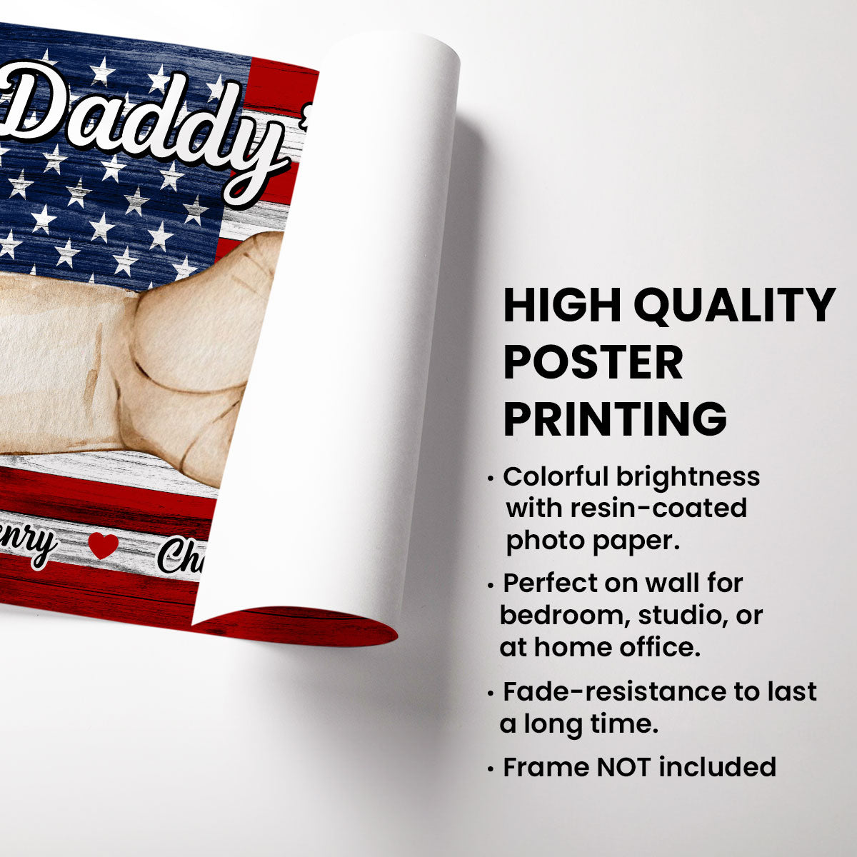 Nation Flag Daddy‘s Team Fist Bump Gift For Dad Personalized Horizontal Poster