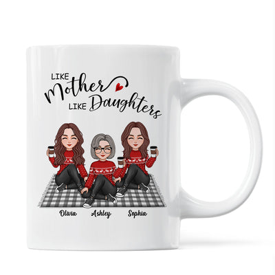 Like Mother Like Daughter Cute Mother Daughter Sitting On Mat Personalized Mug