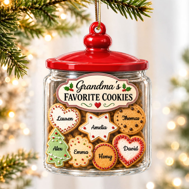 Grandma's Favorite Cookies - Personalized Acrylic Ornament - Christmas Gift Keepsake for Grandma